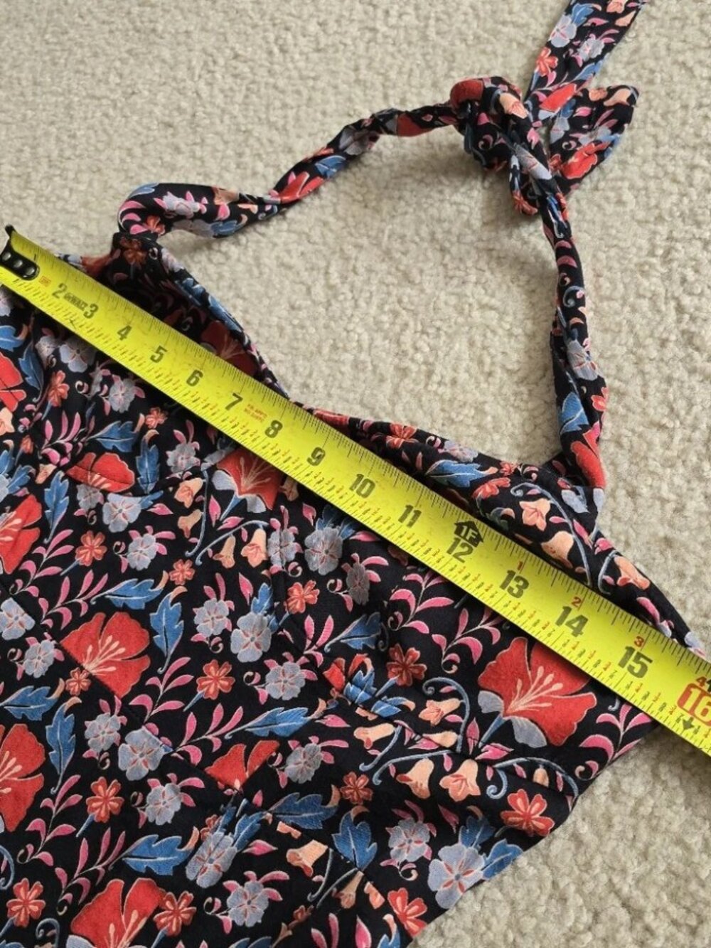 Free People Sasha Mini Dress HALTER TIE Black Combo Art Nouveau Floral Print - Picture 13 of 13